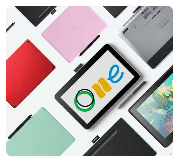 Wacom tablets from the past with the wacom one display tablet in the middle, Wacom One Medium Graphics Tablet
